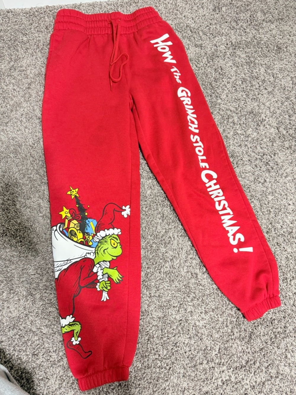 Red Grinch Graphic Kids Sweatpants